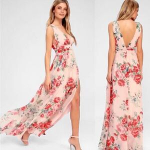 Lulus Garden Meandering Blush Floral Print Maxi Dress!